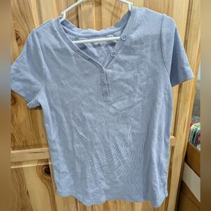 Duluth Trading Co Women's Blue Button-Front Top